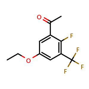Chemical structure of 1-[5-Ethoxy-2-fluoro-3-(trifluoromethyl)phenyl]ethanone , CAS 2701508-24-7, AChemBlock AD294184