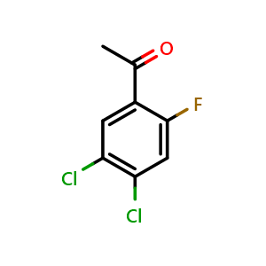 Chemical structure of 1-(4,5-Dichloro-2-fluorophenyl)ethanone , CAS 1286734-89-1, AChemBlock AD294188