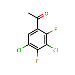 Chemical structure of 1-(3,5-Dichloro-2,4-difluorophenyl)ethanone , CAS 176548-75-7, AChemBlock AD294189