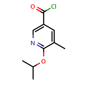 Chemical structure of 6-isopropoxy-5-methylnicotinoyl chloride , CAS 2969486-79-9, AChemBlock AD294190