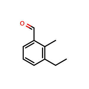 Chemical structure of 3-ethyl-2-methylbenzaldehyde , CAS 1289089-04-8, AChemBlock AD294196