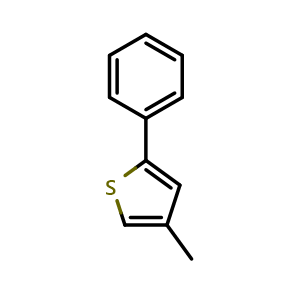 Chemical structure of 4-Methyl-2-phenylthiophene , CAS 14300-29-9, AChemBlock AD294206