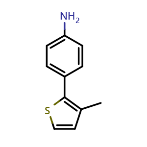 Chemical structure of 4-(3-Methyl-2-thienyl)benzenamine , CAS 208053-20-7, AChemBlock AD294212