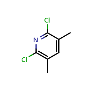 Chemical structure of 2,6-Dichloro-3,5-dimethylpyridine , CAS 125849-95-8, AChemBlock AD294227