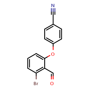 Chemical structure of 4-(3-bromo-2-formylphenoxy)benzonitrile , CAS 1160182-70-6, AChemBlock AD294231