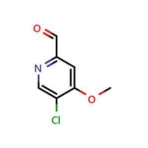 Chemical structure of 5-Chloro-4-methoxy-2-pyridinecarboxaldehyde , CAS 1256790-77-8, AChemBlock AD294232