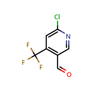 Chemical structure of 6-Chloro-4-(trifluoromethyl)-3-pyridinecarboxaldehyde , CAS 1005171-96-9, AChemBlock AD294237
