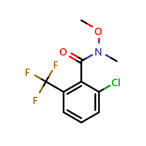Chemical structure of 2-chloro-N-methoxy-N-methyl-6-(trifluoromethyl)benzamide , CAS 2901066-83-7, AChemBlock AD294239