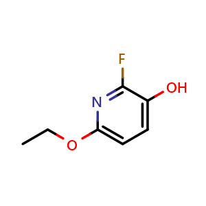 Chemical structure of 6-Ethoxy-2-fluoro-3-pyridinol , CAS 1881293-71-5, AChemBlock AD294240