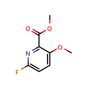 Chemical structure of Methyl 6-fluoro-3-methoxy-2-pyridinecarboxylate , CAS 1256806-02-6, AChemBlock AD294241