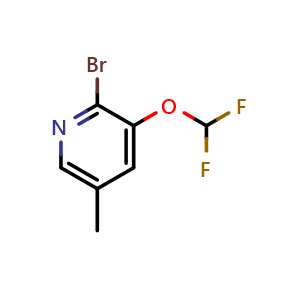 Chemical structure of 2-Bromo-3-(difluoromethoxy)-5-methylpyridine , CAS 1807115-63-4, AChemBlock AD294242