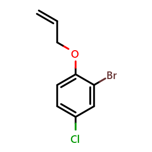 Chemical structure of 1-(allyloxy)-2-bromo-4-chlorobenzene , CAS 68223-98-3, AChemBlock AD294259