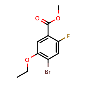 Chemical structure of methyl 4-bromo-5-ethoxy-2-fluorobenzoate , CAS 2169281-36-9, AChemBlock AD294271