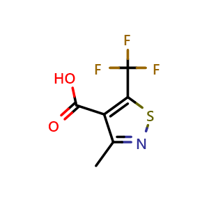 Chemical structure of 3-methyl-5-(trifluoromethyl)isothiazole-4-carboxylic acid , CAS 1823581-54-9, AChemBlock AD294943