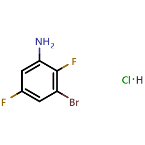 Chemical structure of 3-Bromo-2,5-difluoroaniline hydrochloride , CAS 1787929-07-0, AChemBlock AD294945