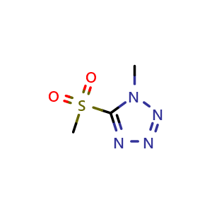 Chemical structure of 1-methyl-5-(methylsulfonyl)-1H-tetrazole , CAS 96107-86-7, AChemBlock AD294946