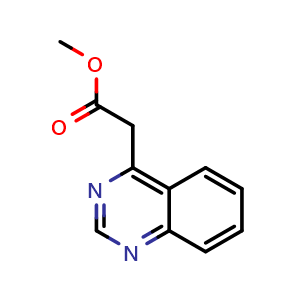Chemical structure of Methyl Quinazoline-4-acetate , CAS 2110077-24-0, AChemBlock AD294952