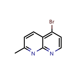 Chemical structure of 5-Bromo-2-methyl-1,8-naphthyridine , CAS 1505030-48-7, AChemBlock AD294956