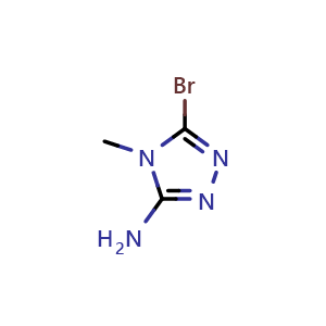Chemical structure of 5-Bromo-4-methyl-4H-1,2,4-triazol-3-amine , CAS 1779910-91-6, AChemBlock AD294960