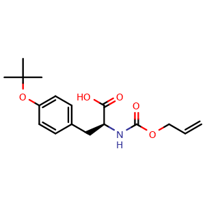 Chemical structure of (S)-2-[[(Allyloxy)carbonyl]amino]-3-[4-(tert-butoxy)phenyl]propanoic acid , CAS 1245141-31-4, AChemBlock AD294962