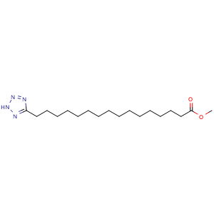 Chemical structure of Methyl 16-(2H-Tetrazol-5-yl)hexadecanoate , CAS 1041007-94-6, AChemBlock AD294963
