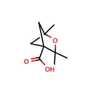 Chemical structure of 1,3,3-Trimethyl-2-oxabicyclo[2.1.1]hexane-4-carboxylic acid , CAS 2219371-57-8, AChemBlock AD294965