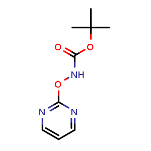 Chemical structure of N-Boc-O-(pyrimidin-2-yl)hydroxylamine , CAS 38167-35-0, AChemBlock AD294968