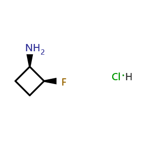 Chemical structure of cis-2-Fluorocyclobutanamine hydrochloride , CAS 2248360-31-6, AChemBlock AD294971