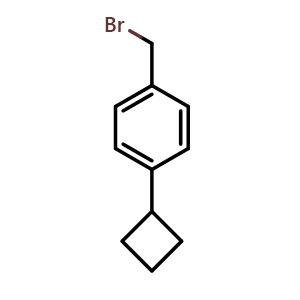 Chemical structure of 4-Cyclobutylbenzyl Bromide , CAS 1378867-63-0, AChemBlock AD294973