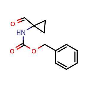 Chemical structure of 1-(Cbz-amino)cyclopropanecarbaldehyde , CAS 103500-23-8, AChemBlock AD294975