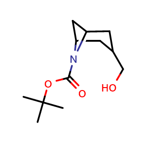 Chemical structure of (6-Boc-6-azabicyclo[3.1.1]heptan-3-yl)methanol , CAS 2922283-48-3, AChemBlock AD294986