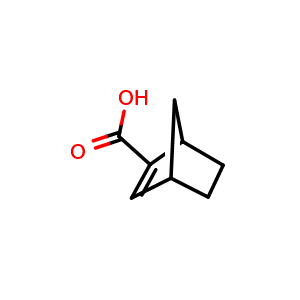Chemical structure of Bicyclo[2.2.1]hept-2-ene-2-carboxylic acid , CAS 698-39-5, AChemBlock AD294988