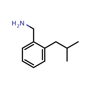 Chemical structure of 2-Isobutylbenzylamine , CAS 918864-99-0, AChemBlock AD294990