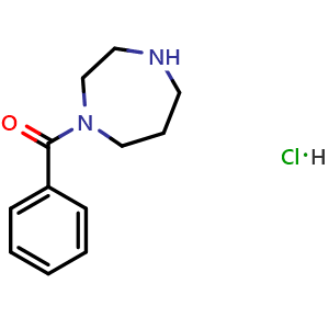 Chemical structure of (1,4-Diazepan-1-yl)(phenyl)methanone hydrochloride , CAS 1093380-30-3, AChemBlock AD294991