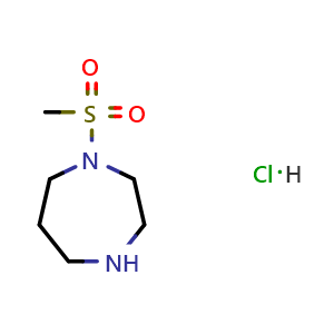 Chemical structure of 1-(Methylsulfonyl)-1,4-diazepane hydrochloride , CAS 550371-85-2, AChemBlock AD294999