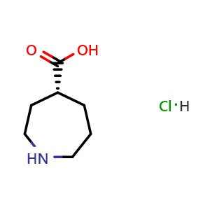 Chemical structure of (R)-Azepane-4-carboxylic acid hydrochloride , CAS 2739908-88-2, AChemBlock AD295008