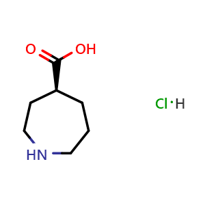 Chemical structure of (S)-Azepane-4-carboxylic acid hydrochloride , CAS 2739964-58-8, AChemBlock AD295009