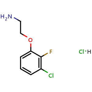 Chemical structure of 2-(3-Chloro-2-fluorophenoxy)ethanamine hydrochloride , CAS 2839138-61-1, AChemBlock AD295012
