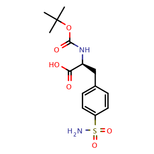 Chemical structure of (S)-2-(Boc-amino)-3-(4-sulfamoylphenyl)propanoic acid , CAS 84053-14-5, AChemBlock AD295016