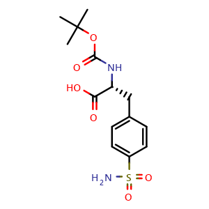 Chemical structure of (R)-2-(Boc-amino)-3-(4-sulfamoylphenyl)propanoic acid , CAS 1241677-42-8, AChemBlock AD295017