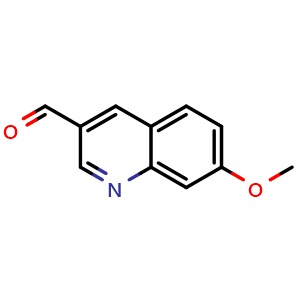 Chemical structure of 7-Methoxyquinoline-3-carbaldehyde , CAS 72808-91-4, AChemBlock AD295022