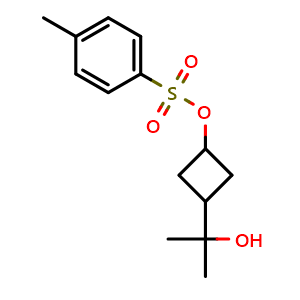 Chemical structure of 3-(2-Hydroxy-2-propyl)cyclobutyl Tosylate , CAS 2101629-97-2, AChemBlock AD295026
