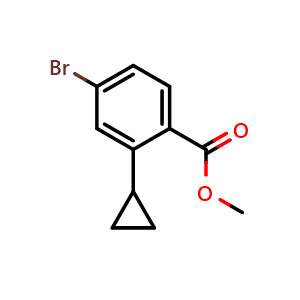 Chemical structure of Methyl 4-Bromo-2-cyclopropylbenzoate , CAS 1422971-97-8, AChemBlock AD295027
