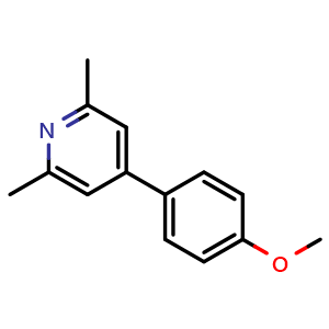 Chemical structure of 4-(4-Methoxyphenyl)-2,6-dimethylpyridine , CAS 92247-55-7, AChemBlock AD295028