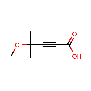 Chemical structure of 4-Methoxy-4-methylpent-2-ynoic acid , CAS 24303-66-0, AChemBlock AD295031