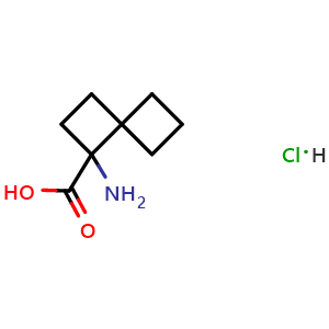 Chemical structure of 1-Aminospiro[3.3]heptane-1-carboxylic acid hydrochloride , CAS 2751620-98-9, AChemBlock AD295039