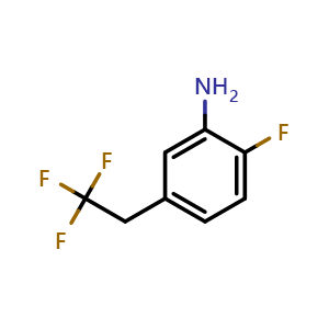 Chemical structure of 2-Fluoro-5-(2,2,2-trifluoroethyl)aniline , CAS 1785175-62-3, AChemBlock AD295050