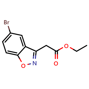Chemical structure of Ethyl 2-(5-Bromobenzo[d]isoxazol-3-yl)acetate , CAS 34173-14-3, AChemBlock AD295052