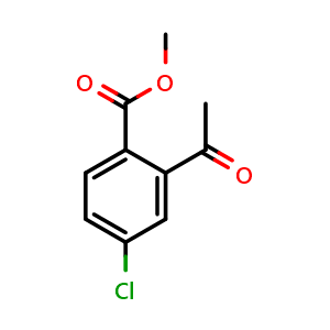 Chemical structure of Methyl 2-Acetyl-4-chlorobenzoate , CAS 1823163-12-7, AChemBlock AD295059