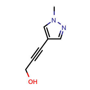 Chemical structure of 3-(1-Methyl-1H-pyrazol-4-yl)prop-2-yn-1-ol , CAS 1178731-36-6, AChemBlock AD295067